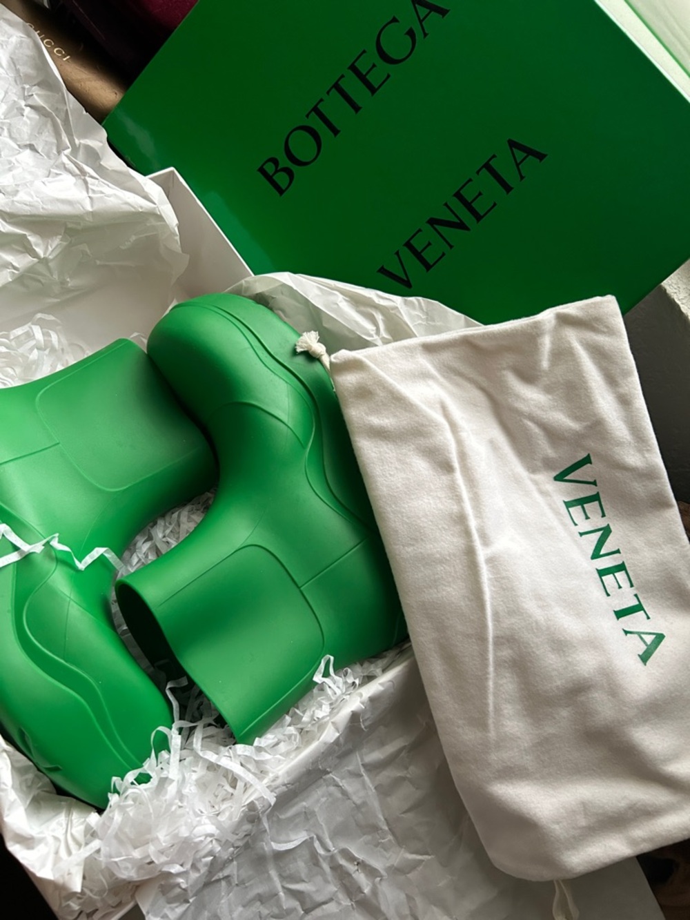 Bottega Veneta Vibrant Green Rubber Boots